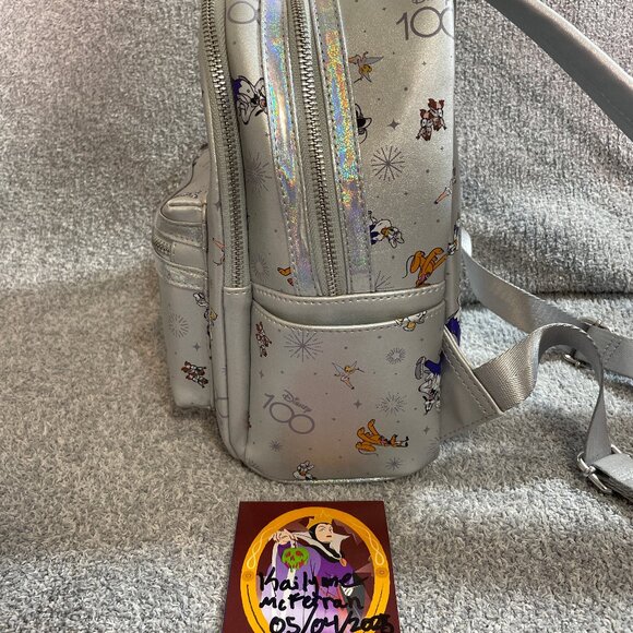 Loungefly Disney Parks 100 Backpack Silver Platinum Mickey Minnie & Friends NWOT main image 5